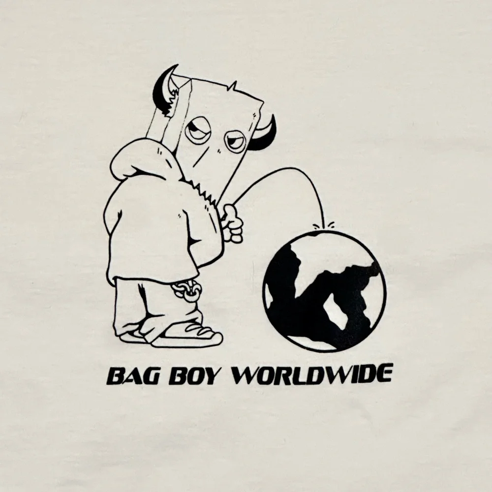 Bag Boy Worldwide Graphic Tee White Size M – Global Streetwear Rebel Vibes - Picture 3 of 5